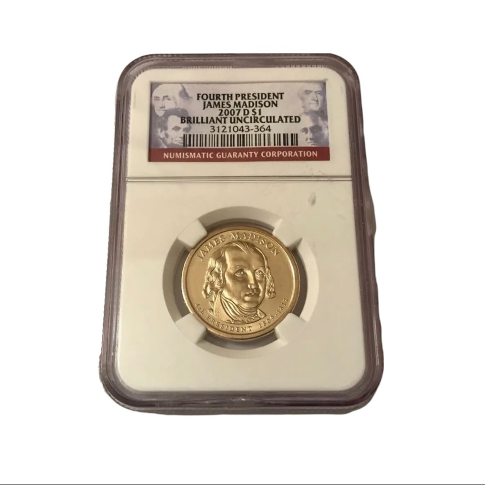 Graded James Madison Uncirculated $1.00 Coin